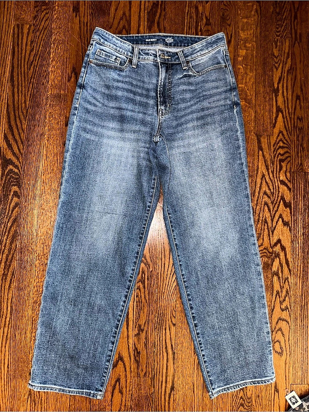 Old Navy OG Loose Secret-Slim Jeans Straight Leg Blue Jeans Waist 10
